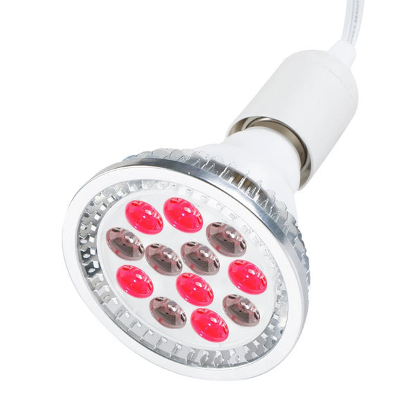 DGYAO 660nm Red Light and Led 880nm Infrared Light Therapy Bulb Lamp for Skin and Pain Relief (Silver)