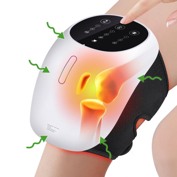DGYAO 4-in-1 Cordless Knee Massager with Red Light, Heating, Airbags & Vibration - Portable Home Use for Knee & Arm Joints