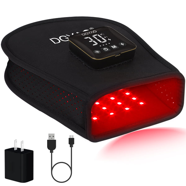 DGYAO Red Light Therapy for Hand, Cordless Infrared Light Therapy Device with Power Bank, Led Light Therapy Double Side Pad Glove Deep Penetrate Joint Benefit for Hand Wrist Fingers Pain Relief