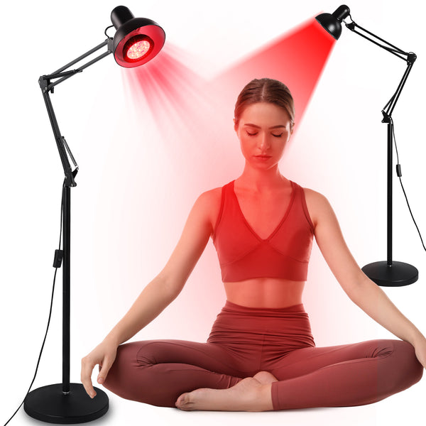DGYAO Red & Infrared Light Thera Lamp – Full-Body, Custom Height, Dual Light for Skin & Muscle Relaxation Adjustable Device