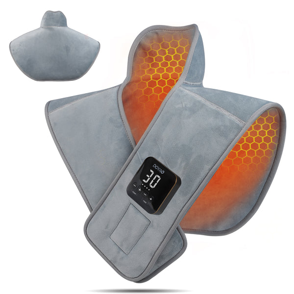 DGYAO Heating Pad Back Brace for Back Muscle Joint Relax with 7 Vibration Modes - USB Rechargeable Battery Included Cordless