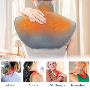 DGYAO Heating Pad Back Brace for Back Muscle Joint Relax with 7 Vibration Modes - USB Rechargeable Battery Included Cordless