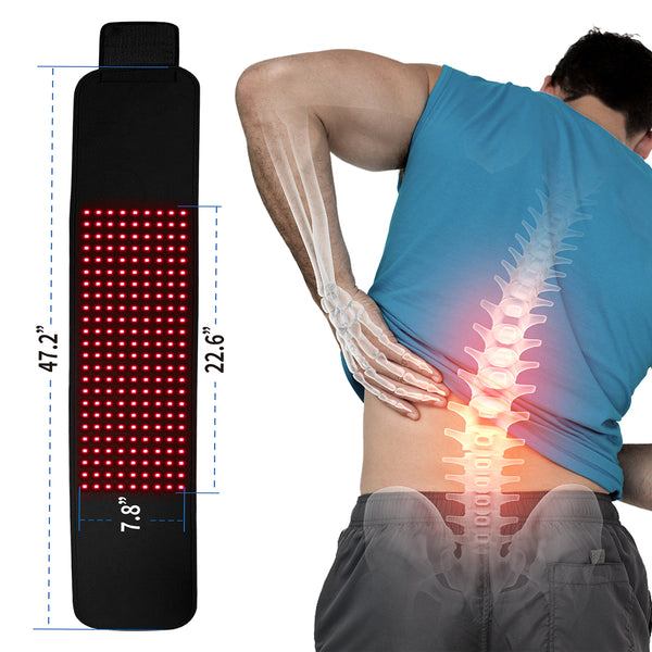 Red Light Near Infrared Light Therapy Device Waist Belt for Back Pain Relief Wearable Wrap for Joints Muscle Relaxation (Small)