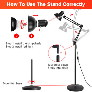 DGYAO Red & Infrared Light Thera Lamp – Full-Body, Custom Height, Dual Light for Skin & Muscle Relaxation Adjustable Device