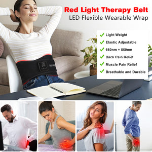 DGYAO Cordless Red Light Therapy for Waist Back with Functional Controller, 660nm Red Light & 850nm Near Infrared Light Therapy Device for Body Benefit for Waist Back Joint Pain Relief Relax