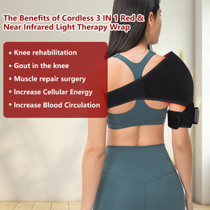 DGYAO Red Light Therapy for Shoulder, Cordless Near Infrared Light Therapy Device with Power Bank, Home Use Light Therapy Wrap Benefit for Shoulder Joint Pain Relief Muscle Relax