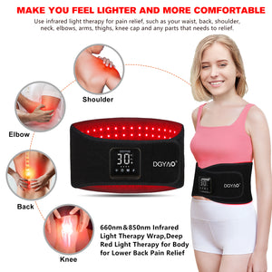 DGYAO Cordless Red Light Therapy for Waist Back with Functional Controller, 660nm Red Light & 850nm Near Infrared Light Therapy Device for Body Benefit for Waist Back Joint Pain Relief Relax