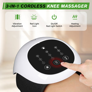 DGYAO 4-in-1 Cordless Knee Massager with Red Light, Heating, Airbags & Vibration - Portable Home Use for Knee & Arm Joints