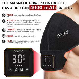 DGYAO Red Light Therapy for Shoulder, Cordless Near Infrared Light Therapy Device with Power Bank, Home Use Light Therapy Wrap Benefit for Shoulder Joint Pain Relief Muscle Relax