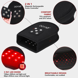 DGYAO Red Light Therapy for Hand, Cordless Infrared Light Therapy Device with Power Bank, Led Light Therapy Double Side Pad Glove Deep Penetrate Joint Benefit for Hand Wrist Fingers Pain Relief