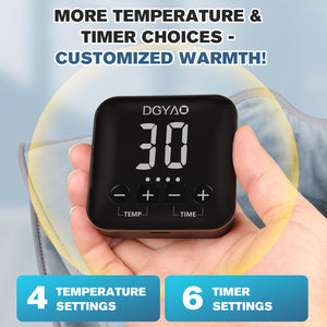 DGYAO Heating Pad Back Brace for Back Muscle Joint Relax with 7 Vibration Modes - USB Rechargeable Battery Included Cordless