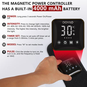 DGYAO Cordless Red Light Therapy for Waist Back with Functional Controller, 660nm Red Light & 850nm Near Infrared Light Therapy Device for Body Benefit for Waist Back Joint Pain Relief Relax