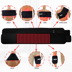 DGYAO New Red Light Therapy Belt for Waist, Back, Shoulders, and Joints - Muscle Relaxation with 880nm Infrared Light Device Featuring Pulse Mode