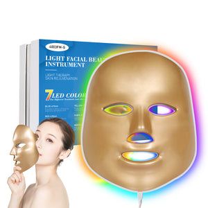 DGYAO Led Light Therapy 7 Color Facial Skin Care Mask - with Clinically Proven Blue & Red Light Treatment Acne Photon Mask for Acne Reduction/Skin Rejuvenation